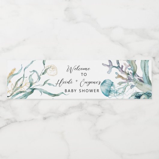 海クラゲの水ボトルラベルの下で ペットボトルラベル (シングルラベル)