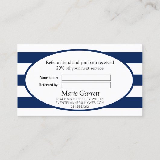 海クラシック軍ストライプが友人を参照 紹介カード (裏面)