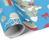 海クリスマスシーホースのサンタコ ラッピングペーパー (ロールコーナー)