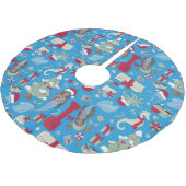 海クリスマスブラックマーメイドシーホース ブラッシュドポリエステルツリースカート (アングル)