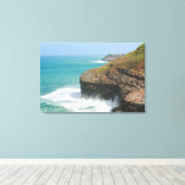 海クリフスアットキラウアカウアイ キャンバスプリント (インサイチュ (ウッドフロア))