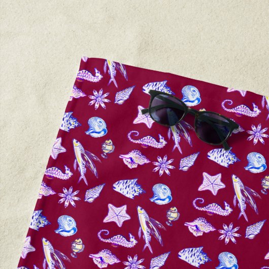 海クリーチャー・アスレチック・ヘッドバンド・キッド・ビーチサンダル ビーチタオル (インサイチュ)