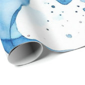 海クールブルーのギフトラベル ラッピングペーパー (ロールコーナー)