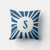 海クールブルーホワイトサンマンダラモノグラム クッション (裏面)