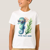 海クール馬のカスタマイズ可能なユニセックス子供 Tシャツ (正面)