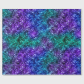 海グラモールパープルおよびティール（緑がかった色）グリッター ラッピングペーパー (フラット)