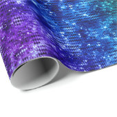 海グラモールパープルおよびティール（緑がかった色）グリッター ラッピングペーパー (ロールコーナー)