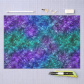 海グラモールパープルおよびティール（緑がかった色）グリッター 薄葉紙 (クラフト)