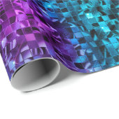 海グラモールブルーとピンクグリッター ラッピングペーパー (ロールコーナー)