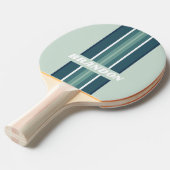 海グリーンノスタルジックストライプラリー名 卓球ラケット (正面アングル)