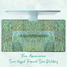 海グリーンブルーアクアマリンボホシックパッチワーク デスクマット