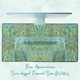 海グリーンブルーアクアマリンボホシックパッチワーク デスクマット