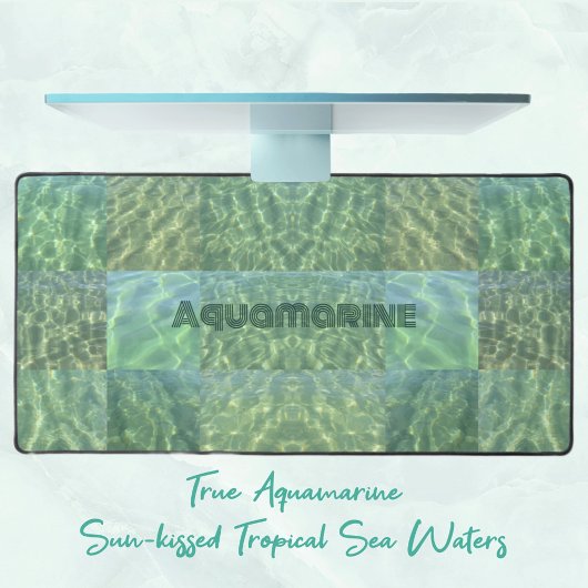 海グリーンブルーアクアマリンボホシックパッチワーク デスクマット