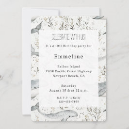 海グレイ鯨誕生日 招待状