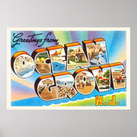 海グローブニュージャージーNJヴィンテージ旅行はがき – ポスター (正面)