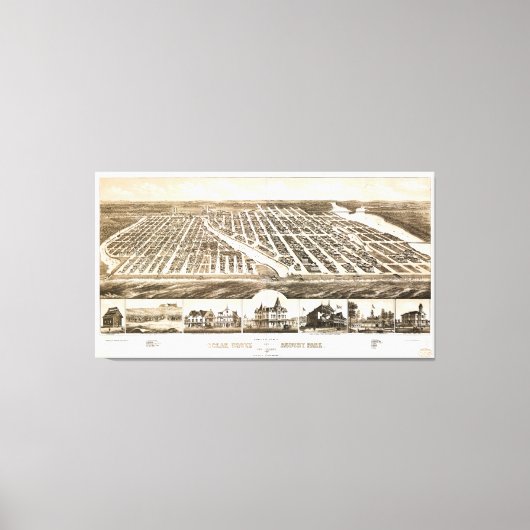 海グローブ&アスベリーパーク，ニュージャージー(1881) キャンバスプリント (正面)