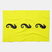 海グロー_ブラックオンイエローシーホース キッチンタオル (横)