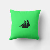 海グロー_黒 – 緑 – クリッパー船 クッション (裏面)
