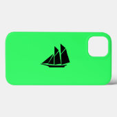 海グロー_黒 – 緑 – クリッパー船 Case-Mate iPhoneケース (裏面 (横))