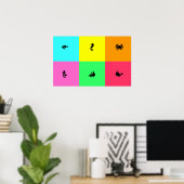 海グロー_6パネ数々のル, – 色, 数々の – アイコン ポスター (ホームオフィス)