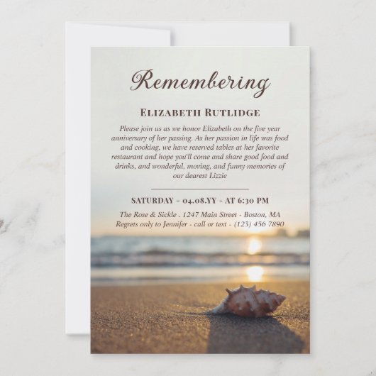 海コンチ命日の記憶 招待状 (正面)