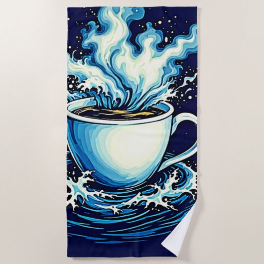 海コーヒードリーム ビーチタオル (正面)