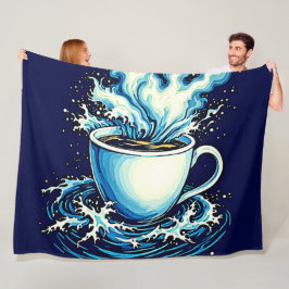 海コーヒードリーム フリースブランケット