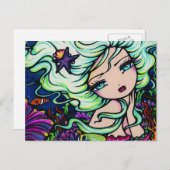 海コーラルリーフスターフィッシュマーメイドファンタジーポストカード ポストカード (正面/裏面)