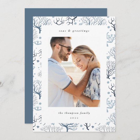 海コ縁どラル |垂直方向の写真 シーズンカード (正面/裏面)