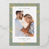 海コ縁どラル |垂直方向の写真 箔シーズンカード (正面)