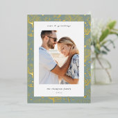 海コ縁どラル |垂直方向の写真 箔シーズンカード (立ち正面)