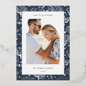 海コ縁どラル |垂直方向の写真 箔シーズンカード (正面)