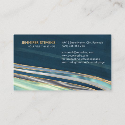 海ゴールデンフロー抽象芸術モノグラム 名刺 (裏面)