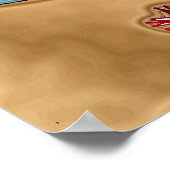 海サイケデリック亀の乗馬のアートポスター ポスター (角)