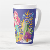 海サイレン：ロングレッドヘア カフェラテマグ (右アングル)