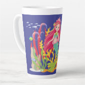 海サイレン：ロングレッドヘア カフェラテマグ (左アングル)