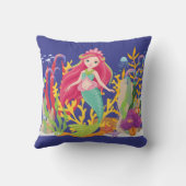 海サイレン：ロングレッドヘア クッション (裏面)