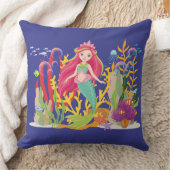 海サイレン：ロングレッドヘア クッション (ブランケット)