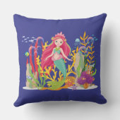 海サイレン：ロングレッドヘア クッション (裏面)