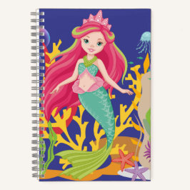 海サイレン：ロングレッドヘア ノートブック