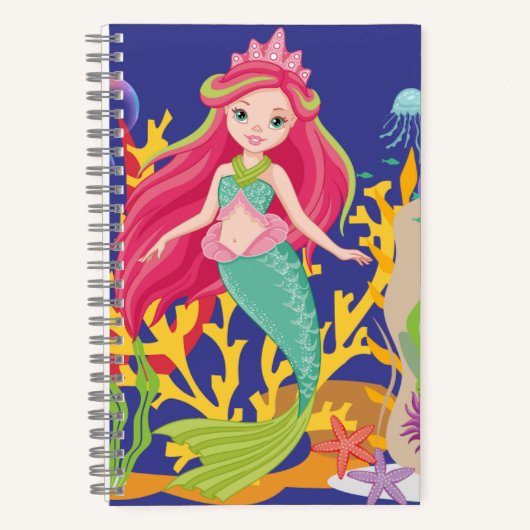 海サイレン：ロングレッドヘア ノートブック (正面)