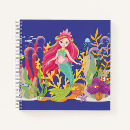 海サイレン：ロングレッドヘア ノートブック