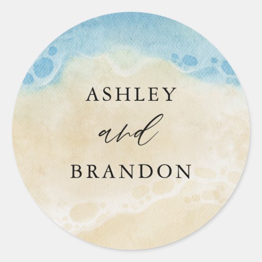 海サマービーチ結婚テーマ ラウンドシール (正面)