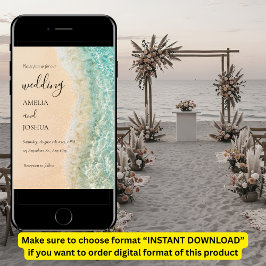海サマーブルービーチホワイトサンドウェディングパーティー 招待状