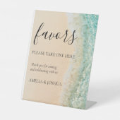 海サマーブルービーチホワイトサンド結婚式の引き出物 台座サイン (正面)