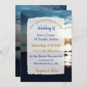 海サンセットアットダスク結婚ズ 招待状 (正面/裏面)