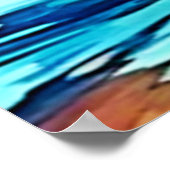 海サンセットウェーブアート ポスター (角)