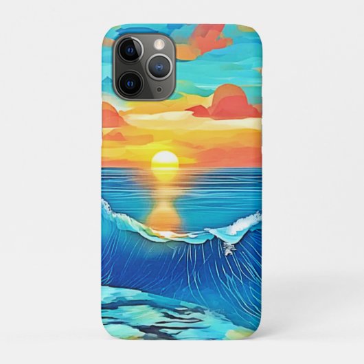 海サンセットウェーブアート Case-Mate iPhoneケース (裏)