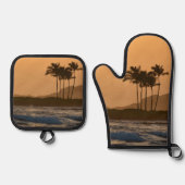 海サンセットオンカウアイハワイ 鍋つかみ&鍋敷きセット (正面)