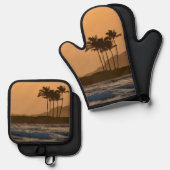 海サンセットオンカウアイハワイ 鍋つかみ&鍋敷きセット (正面/裏面)